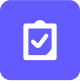 An icon of a clipboard with a large check in the center.