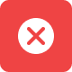 A red icon with an X in the center.